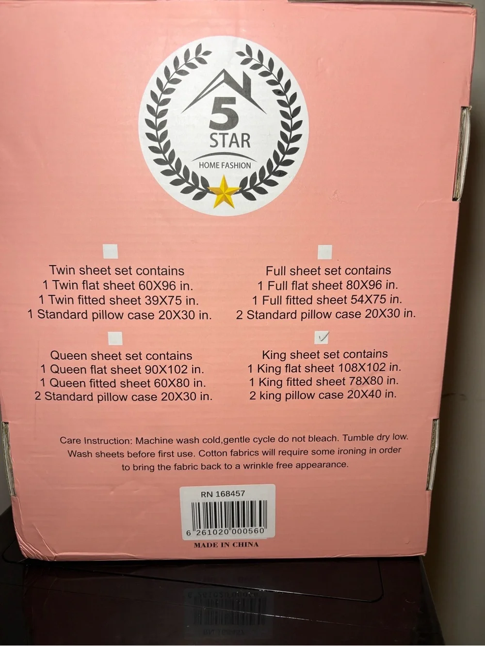 King Sheet Set - Pink